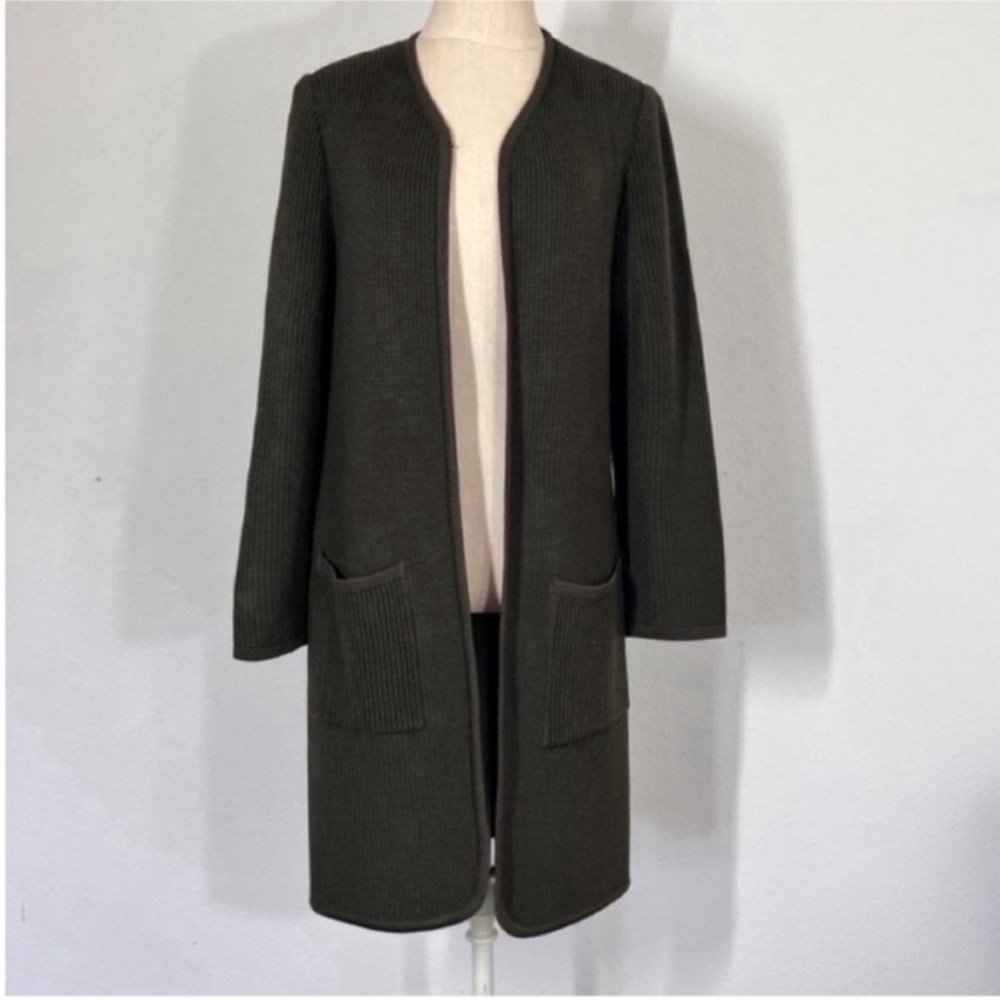 Akris Dark Olive Knit Cardigan